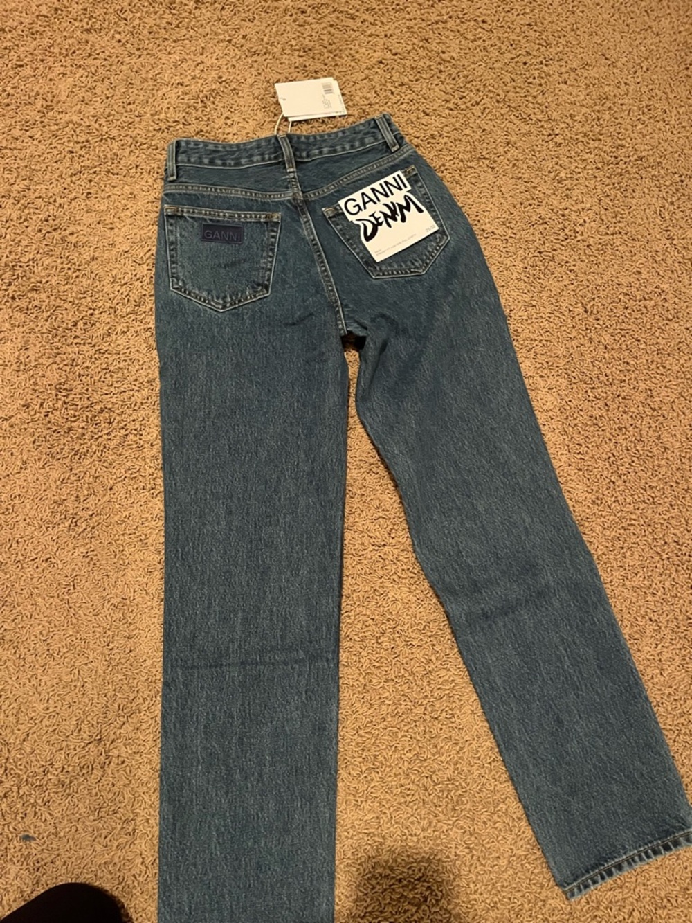Ganni Classic High-Rise Straight Leg Jeans - Blue - Picture 3 of 4